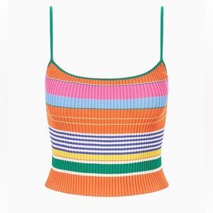 Staud
Soleil Striped Rib-Knit Top